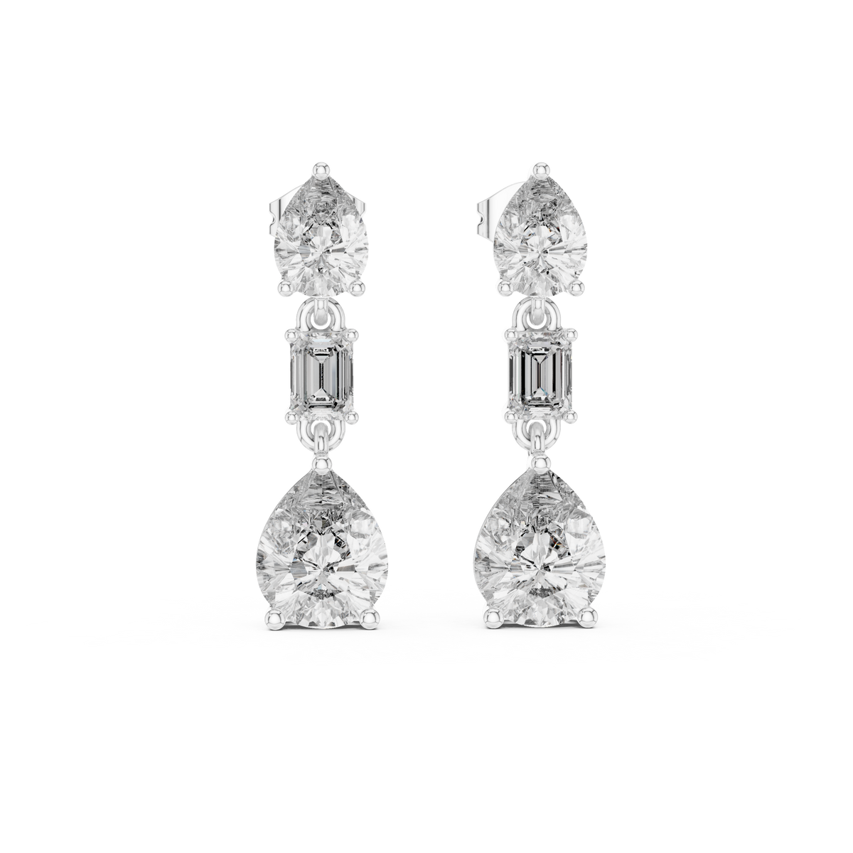 Viresta Pear Emerald Cascade Drop Earring