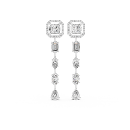 Elaris Geometric Diamond Cascade Drop Earring