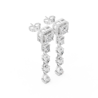 Elaris Geometric Diamond Cascade Drop Earring