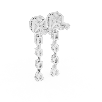 Elaris Geometric Diamond Cascade Drop Earring