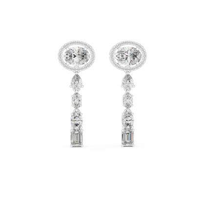 Elvara Oval Radiant Cascade Drop Earring