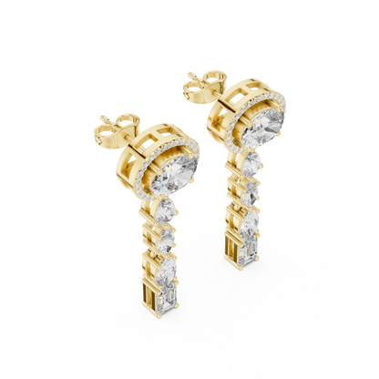 Elvara Oval Radiant Cascade Drop Earring