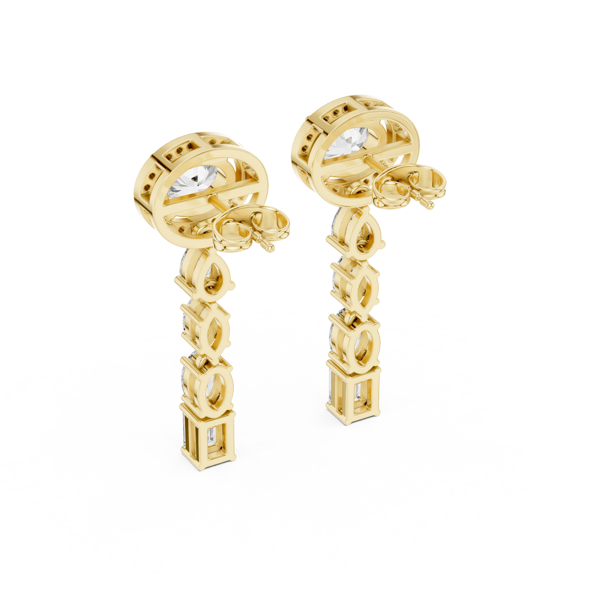 Elvara Oval Radiant Cascade Drop Earring
