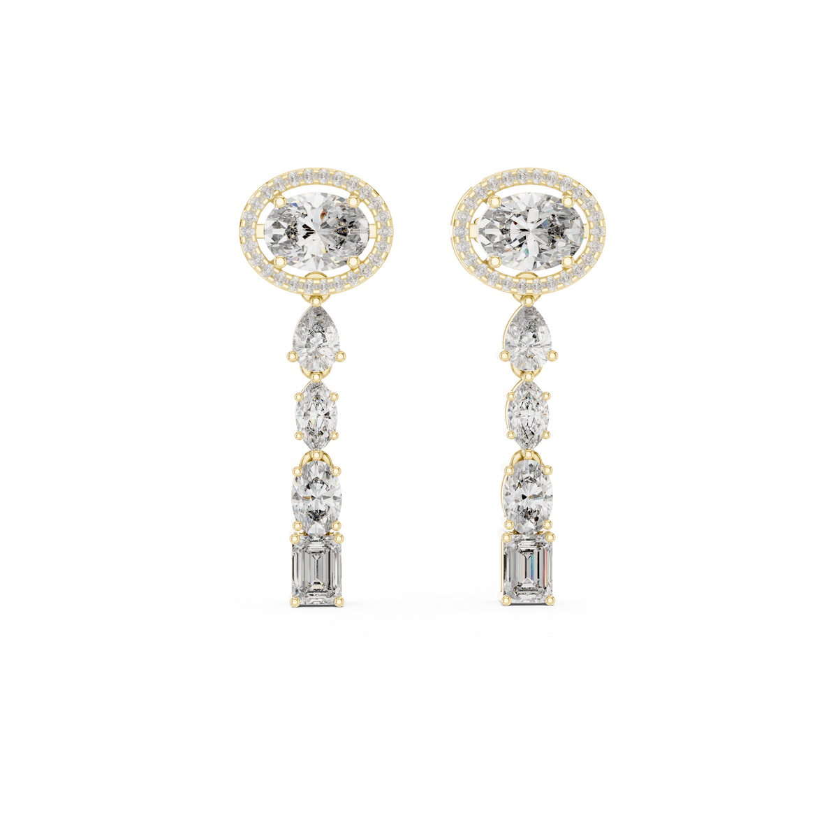 Elvara Oval Radiant Cascade Drop Earring