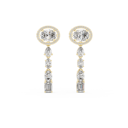 Elvara Oval Radiant Cascade Drop Earring