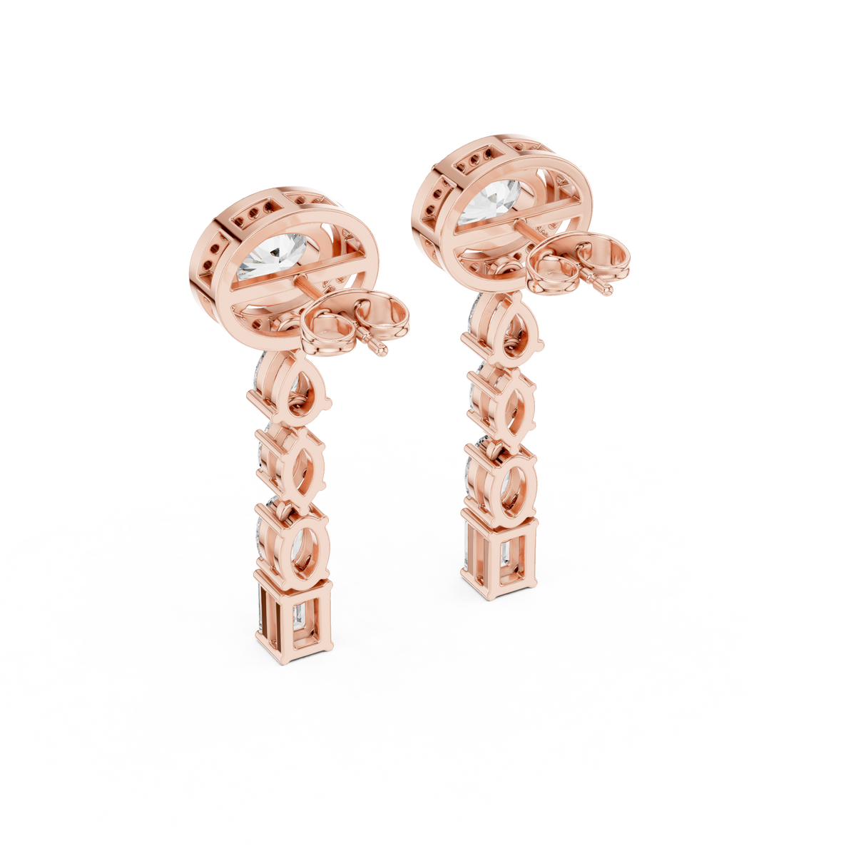 Elvara Oval Radiant Cascade Drop Earring