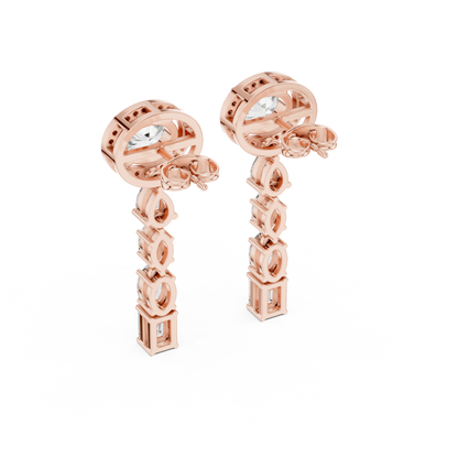 Elvara Oval Radiant Cascade Drop Earring