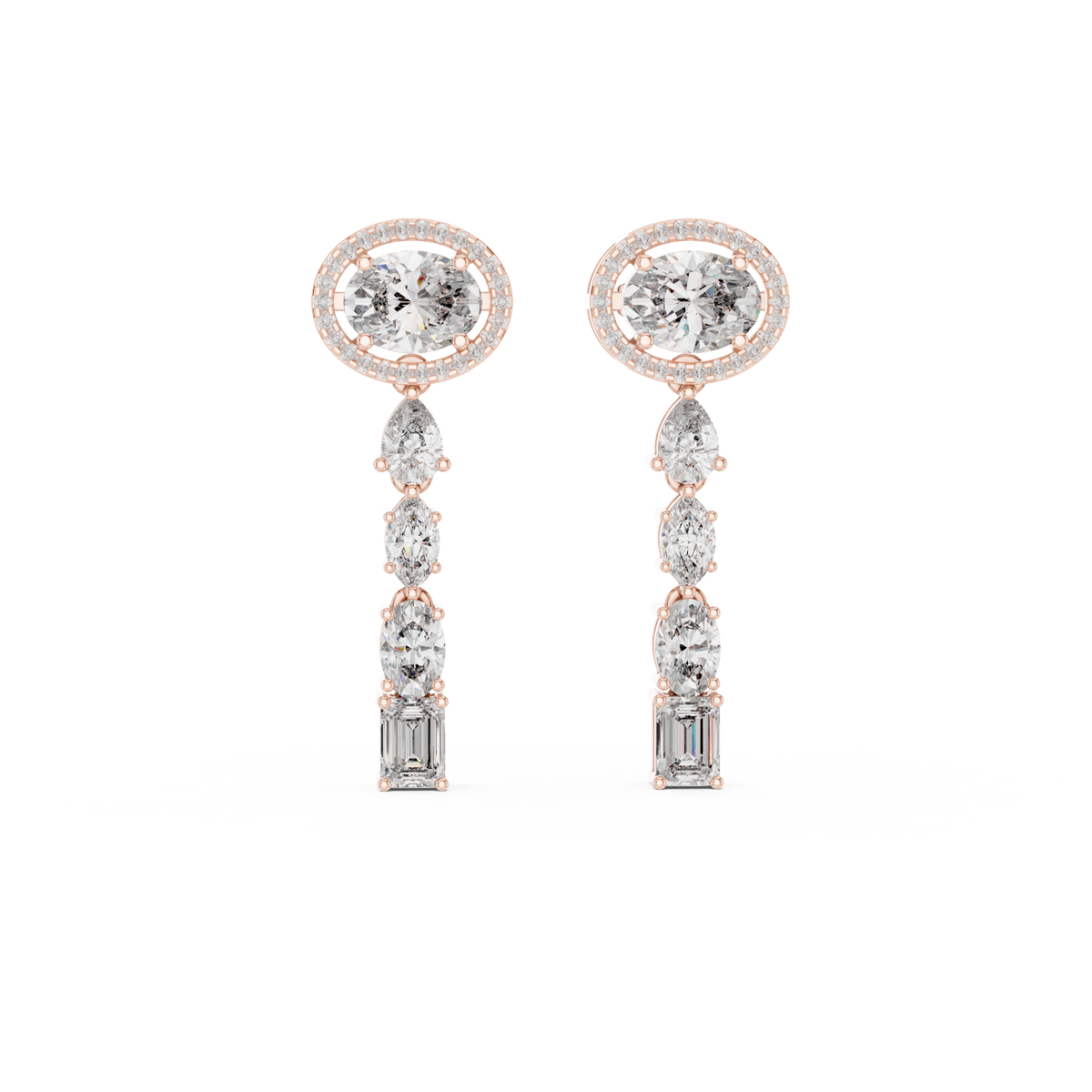 Elvara Oval Radiant Cascade Drop Earring