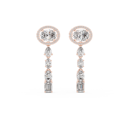 Elvara Oval Radiant Cascade Drop Earring