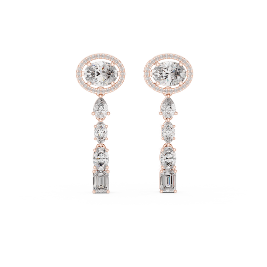 Elvara Oval Radiant Cascade Drop Earring