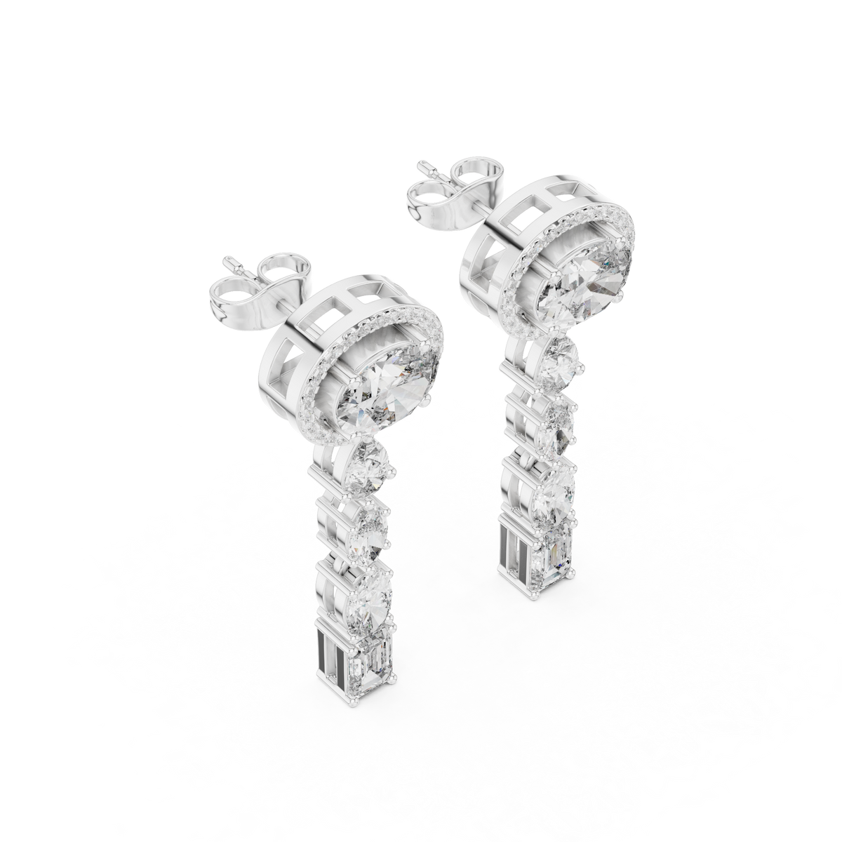 Elvara Oval Radiant Cascade Drop Earring