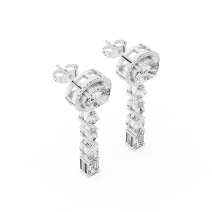 Elvara Oval Radiant Cascade Drop Earring