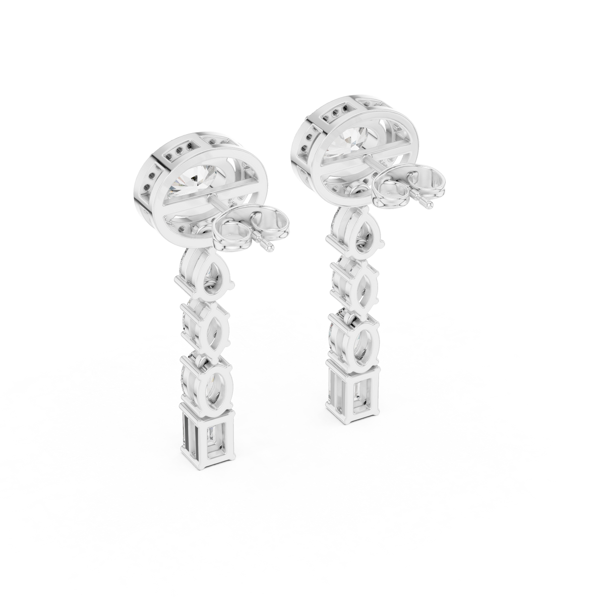 Elvara Oval Radiant Cascade Drop Earring
