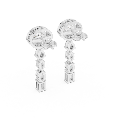 Elvara Oval Radiant Cascade Drop Earring