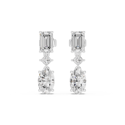 Zarevia Emerald Geometric Drop Earring