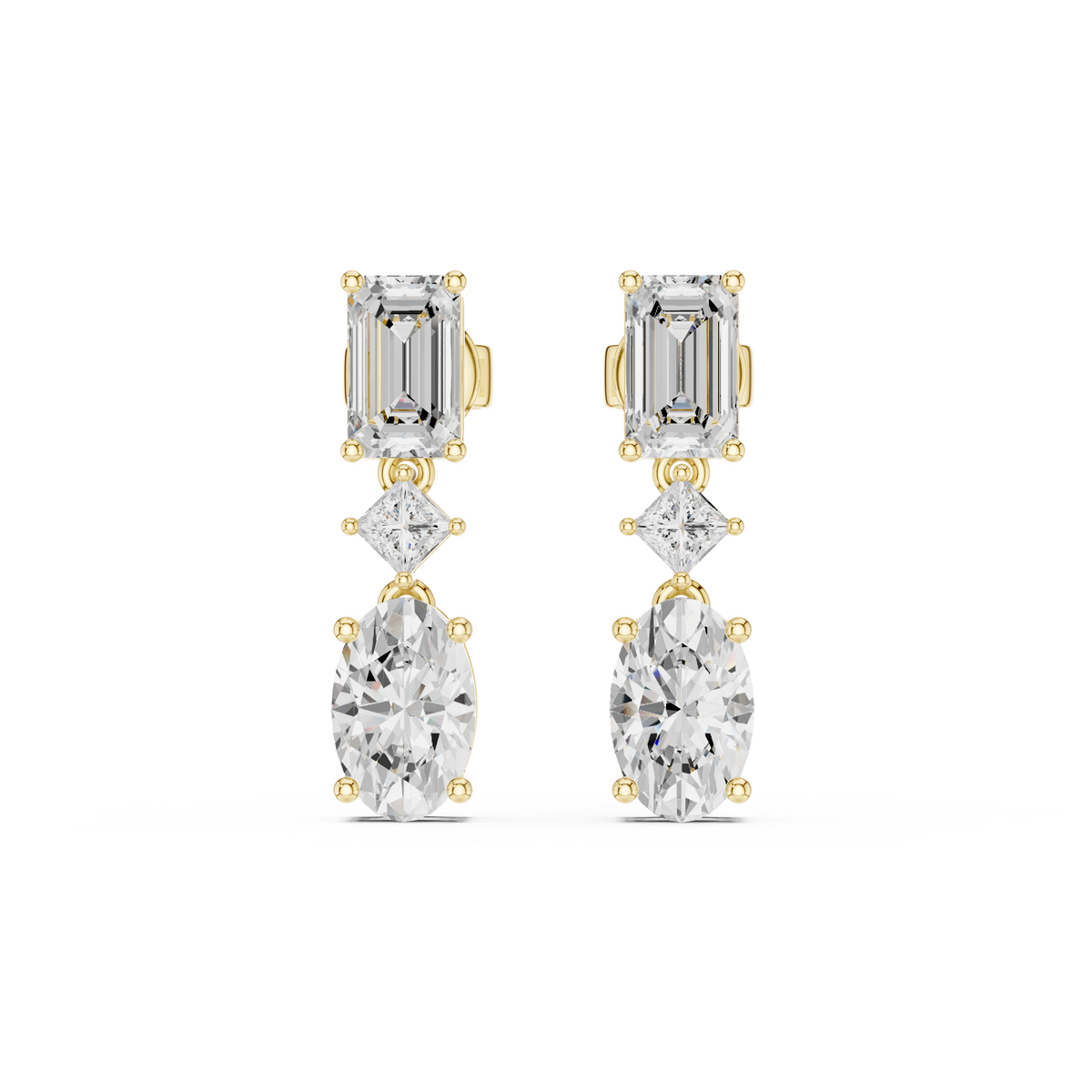 Zarevia Emerald Geometric Drop Earring