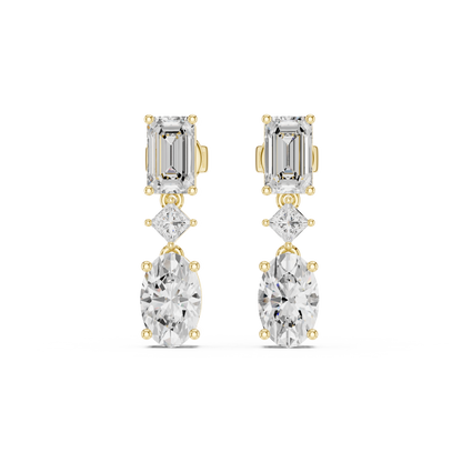 Zarevia Emerald Geometric Drop Earring