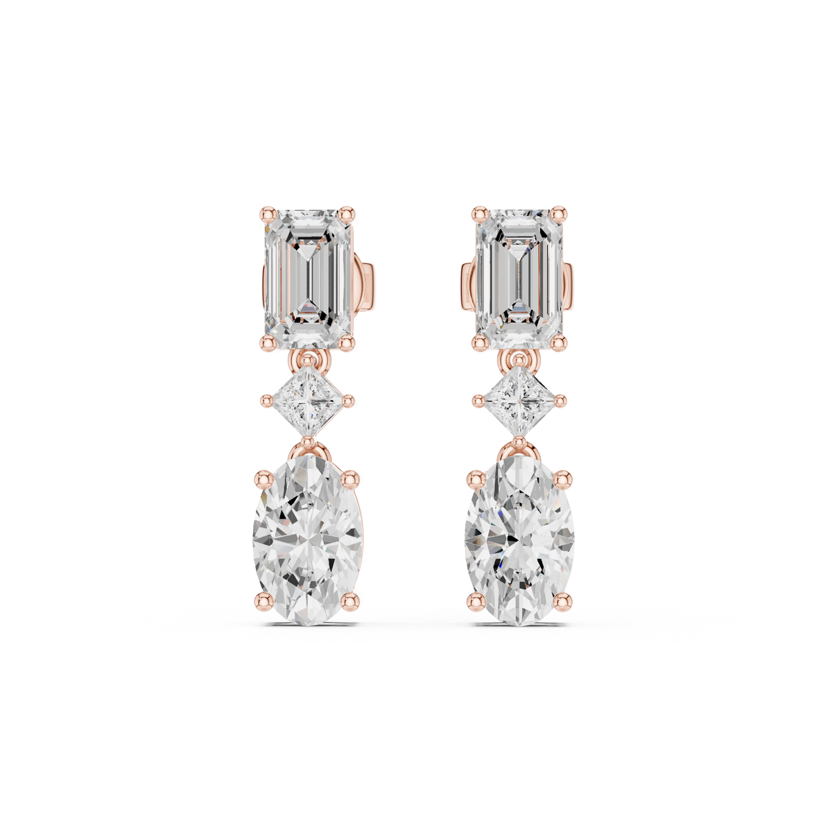Zarevia Emerald Geometric Drop Earring