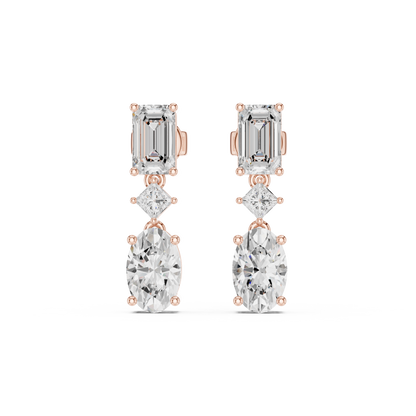 Zarevia Emerald Geometric Drop Earring