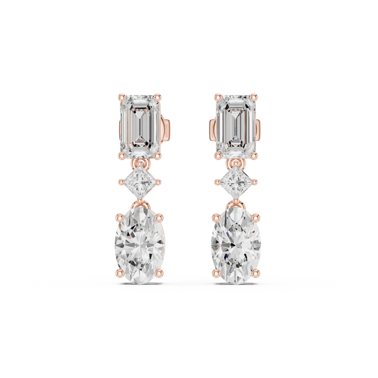 Zarevia Emerald Geometric Drop Earring
