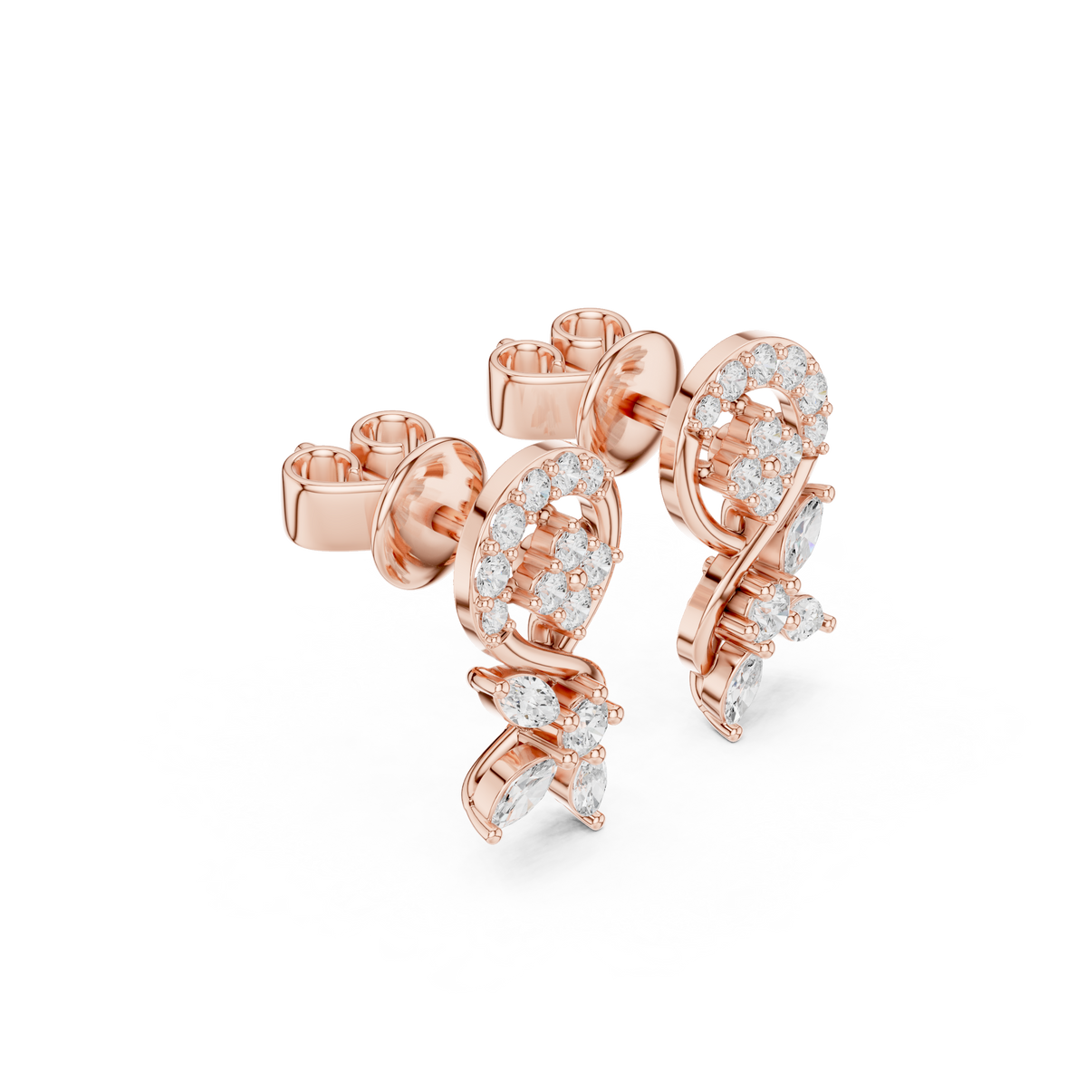 Elvaris Botanical Curve Diamond Studs