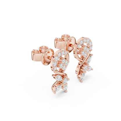 Elvaris Botanical Curve Diamond Studs
