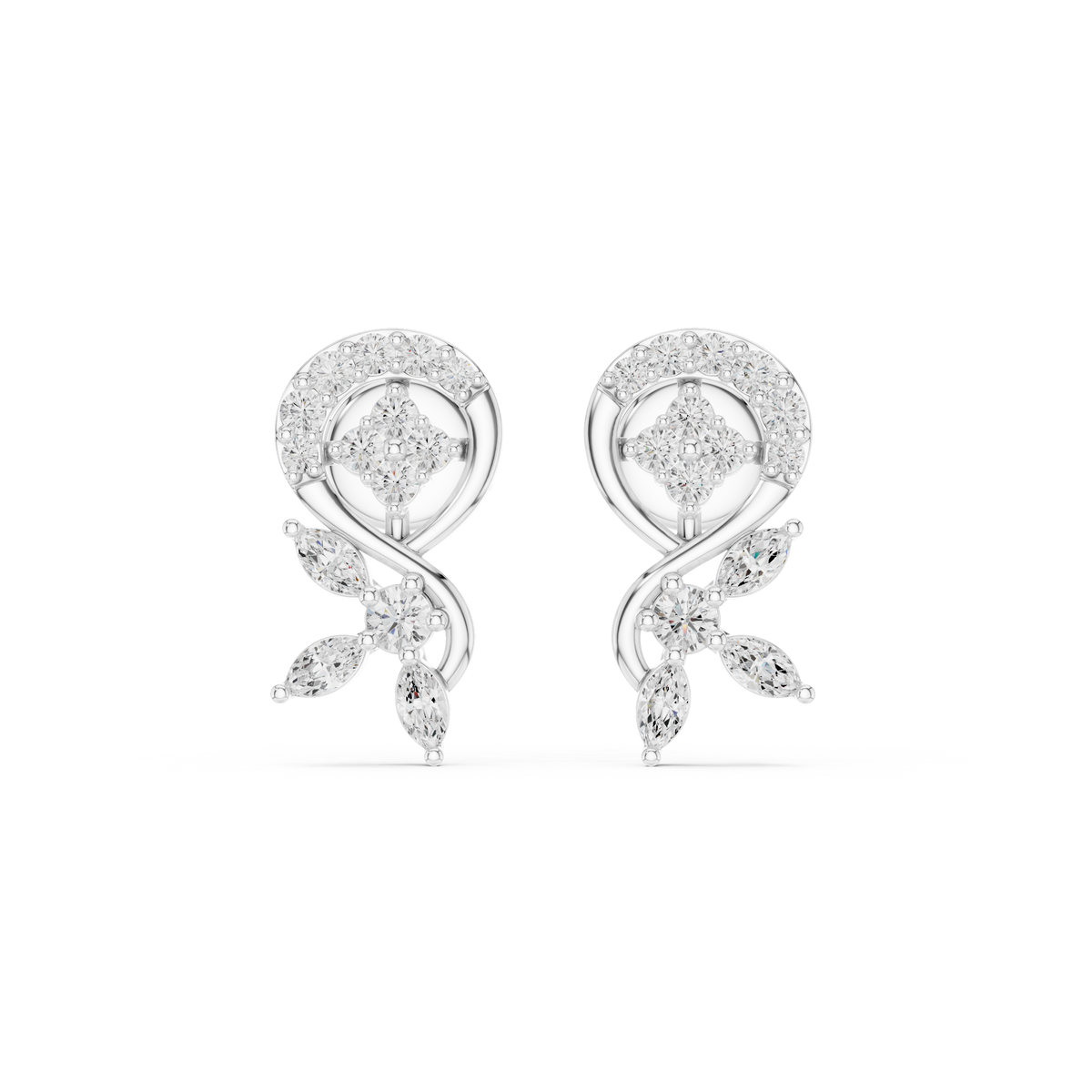 Elvaris Botanical Curve Diamond Studs