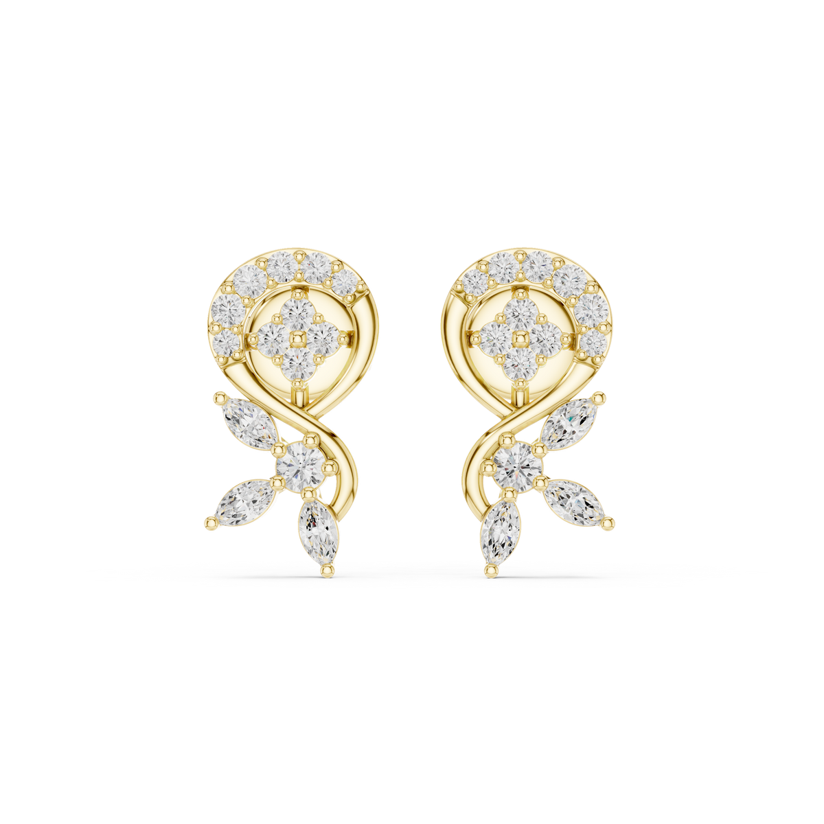 Elvaris Botanical Curve Diamond Studs