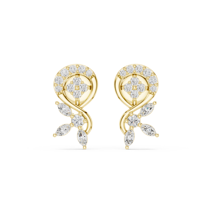 Elvaris Botanical Curve Diamond Studs