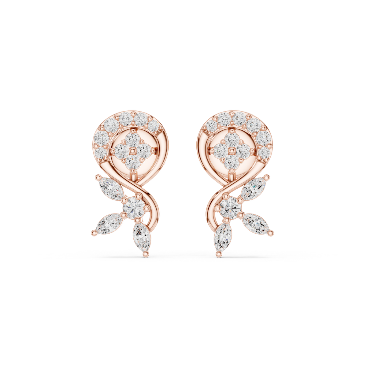 Elvaris Botanical Curve Diamond Studs