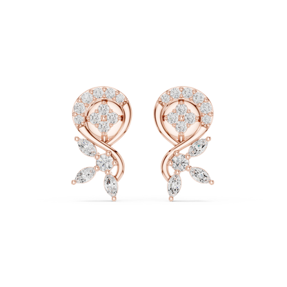 Elvaris Botanical Curve Diamond Studs