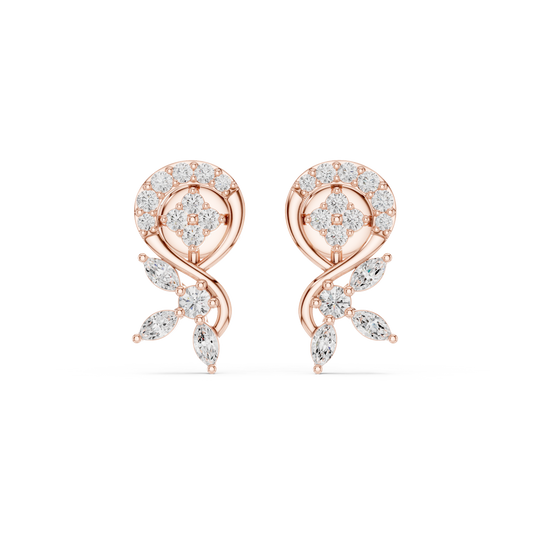 Elvaris Botanical Curve Diamond Studs