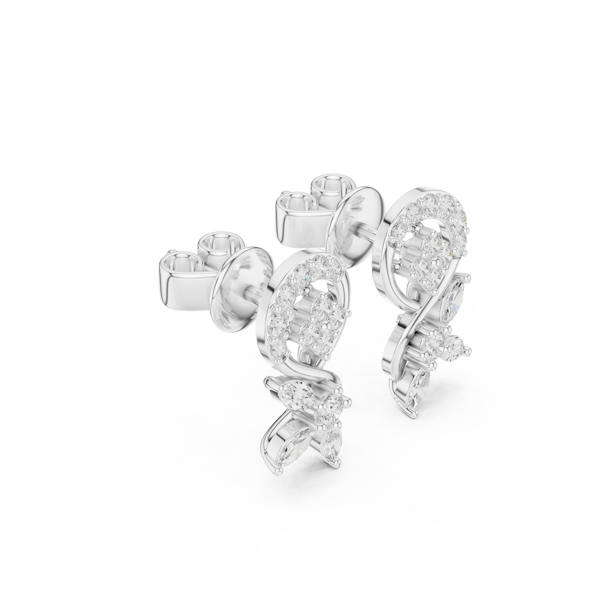 Elvaris Botanical Curve Diamond Studs