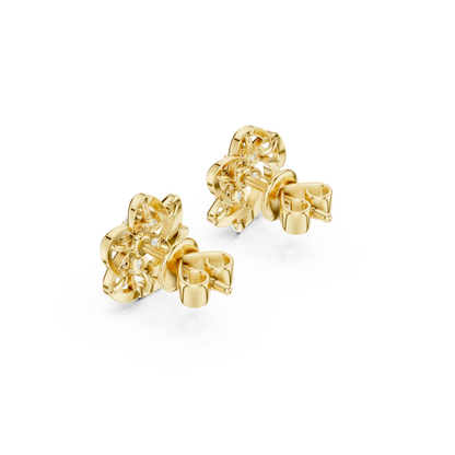 Elviora Interwoven Floral Diamond Studs