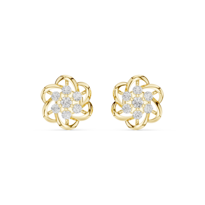 Elviora Interwoven Floral Diamond Studs
