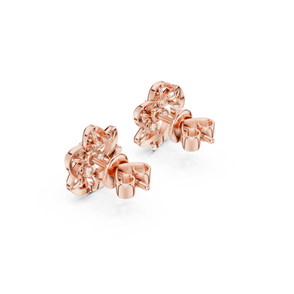 Elviora Interwoven Floral Diamond Studs