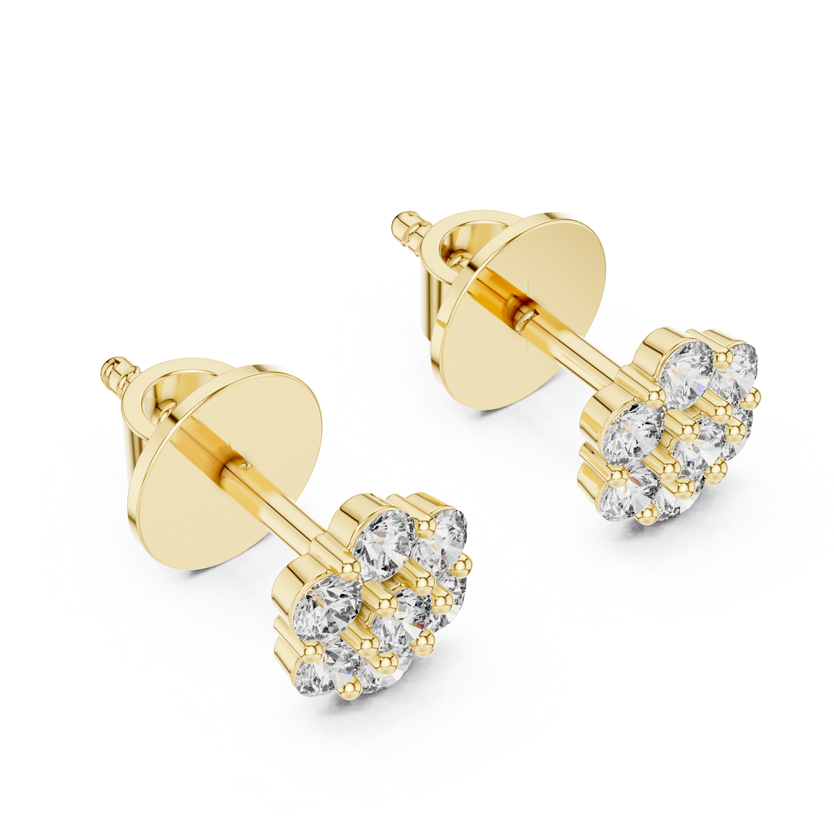 Orlisse Round Diamond Cluster Studs