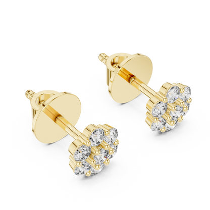 Orlisse Round Diamond Cluster Studs