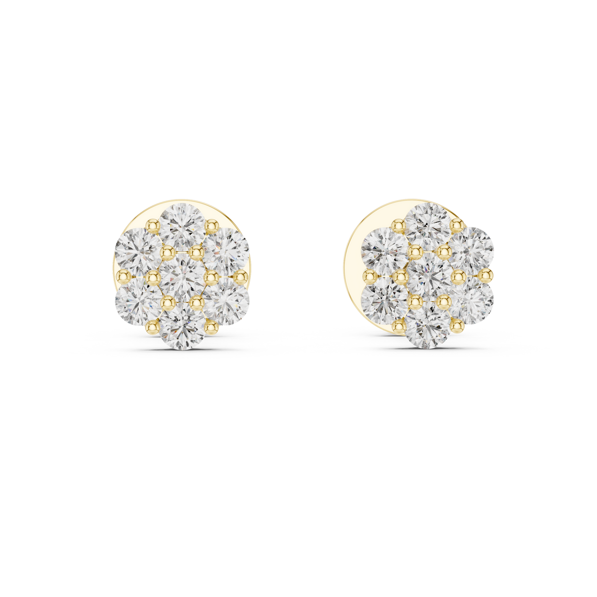 Orlisse Round Diamond Cluster Studs