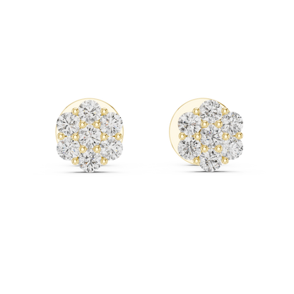 Orlisse Round Diamond Cluster Studs