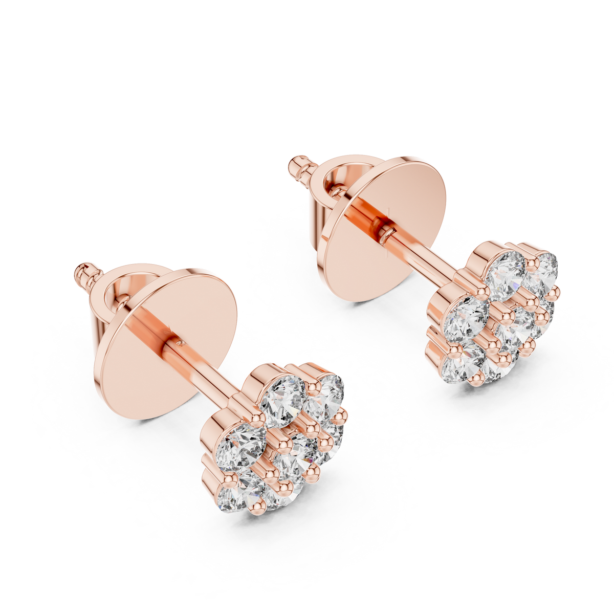 Orlisse Round Diamond Cluster Studs