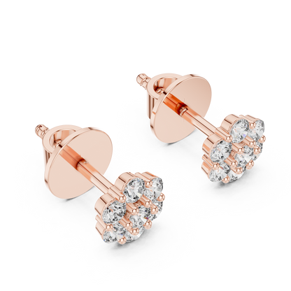 Orlisse Round Diamond Cluster Studs