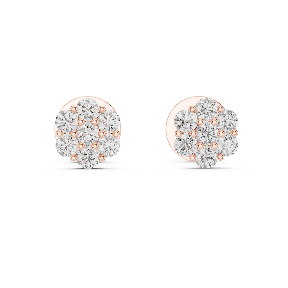 Orlisse Round Diamond Cluster Studs
