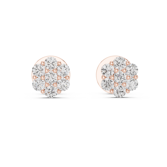 Orlisse Round Diamond Cluster Studs