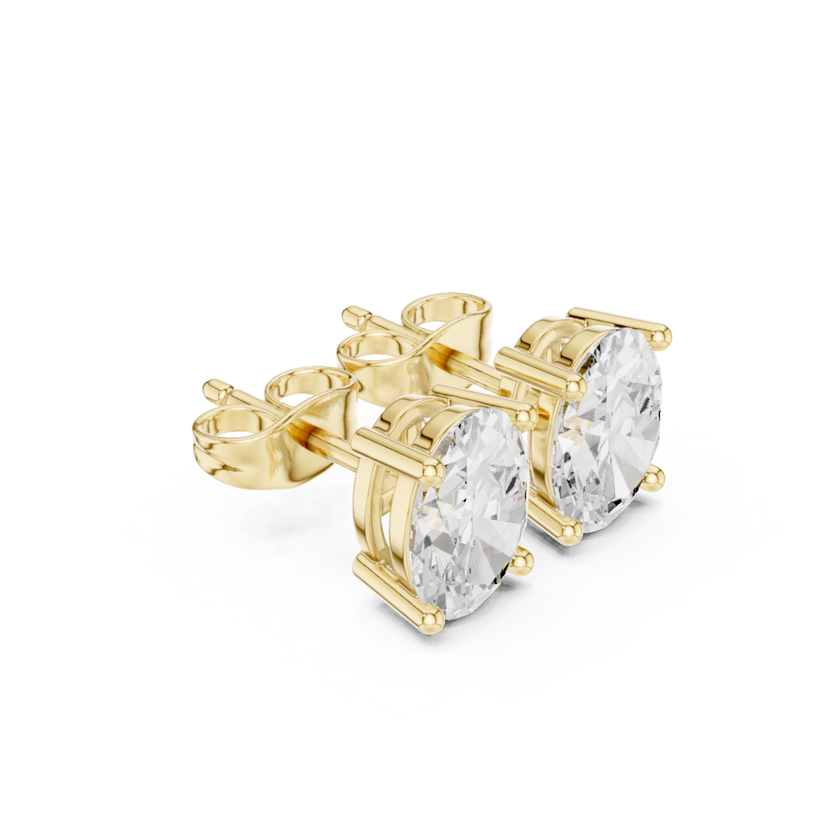 Avelisse Oval Diamond Sculpted Studs