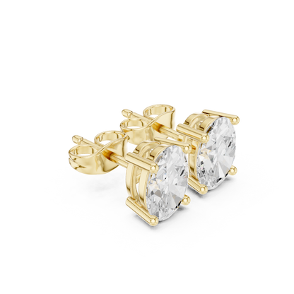 Avelisse Oval Diamond Sculpted Studs