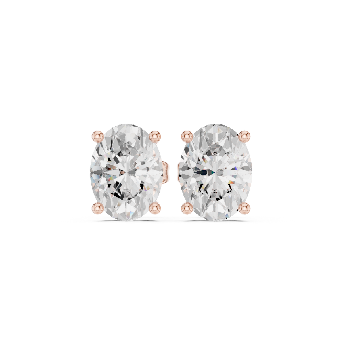 Avelisse Oval Diamond Sculpted Studs