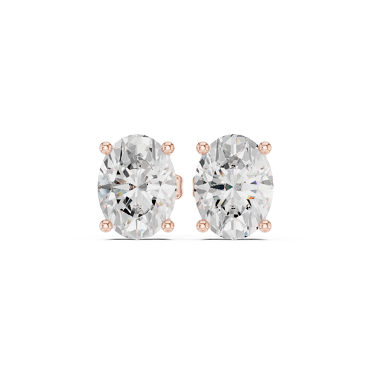 Avelisse Oval Diamond Sculpted Studs