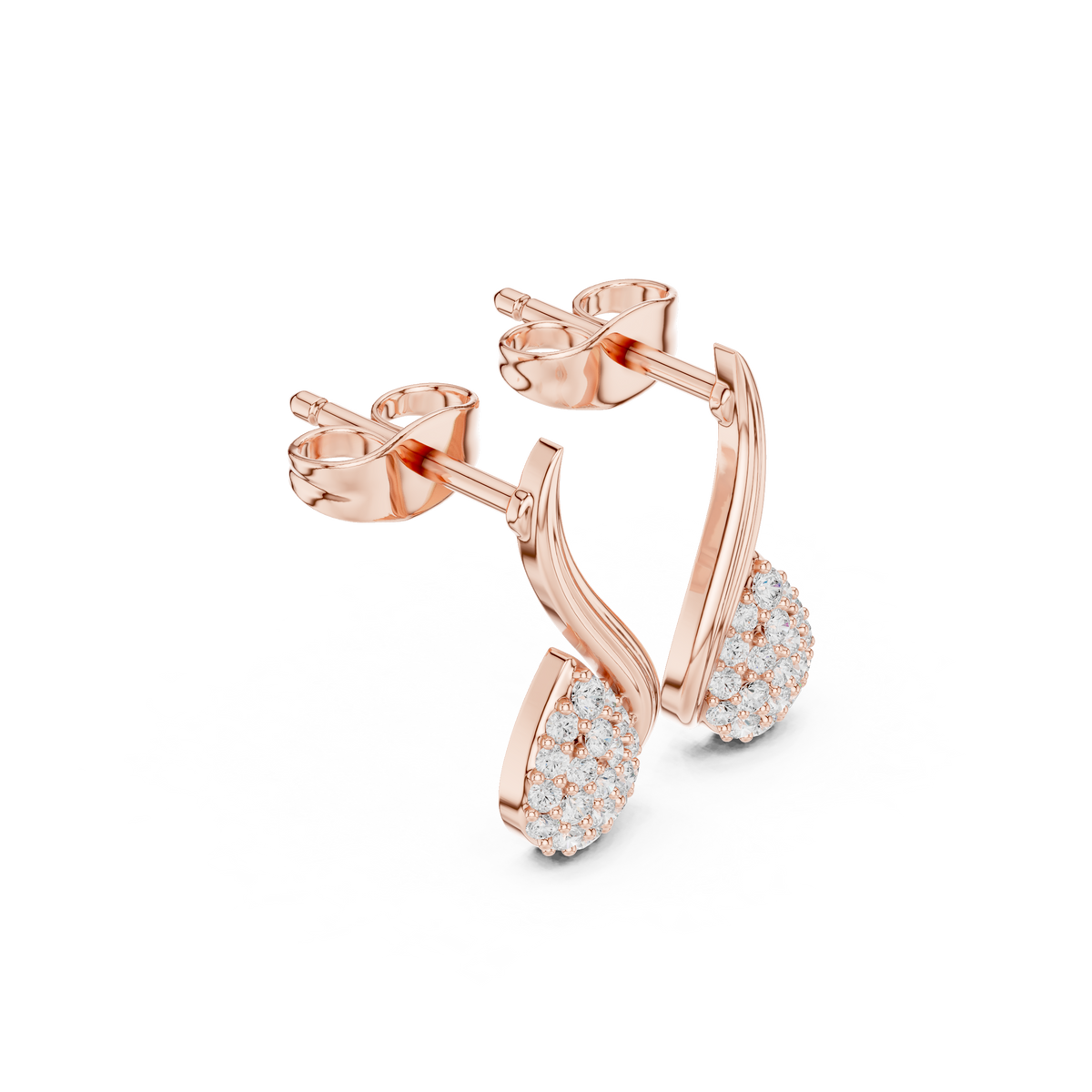 Elaris Pear Pavé Curve Studs