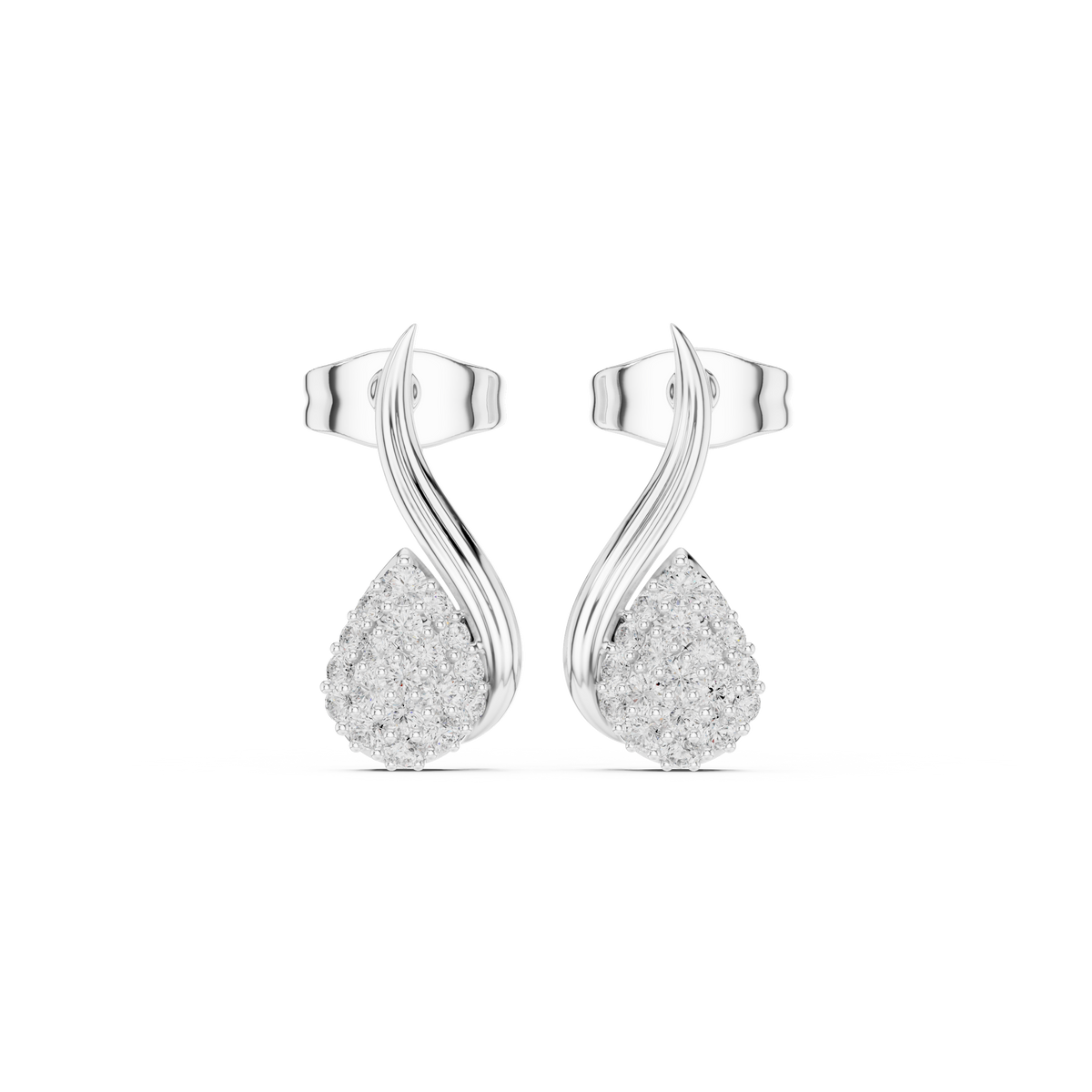 Elaris Pear Pavé Curve Studs